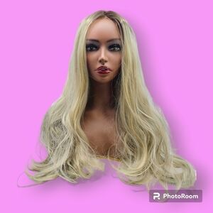 Uniwigs Sunflower Blonde Olive Long Natural Wave Synthetic Lace Front Wig